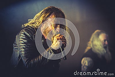 Dark Tranquillity, Mikael Stanne live concert 2017 Editorial Stock Photo