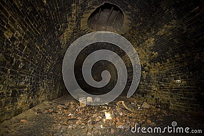 Dark Tunnel ventilation shaft Stock Photo