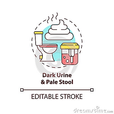 Dark urine and pale stool concept icon Vector Illustration