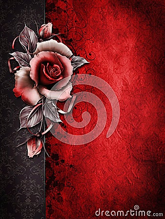 Dark Valentine background with a rose Stock Photo