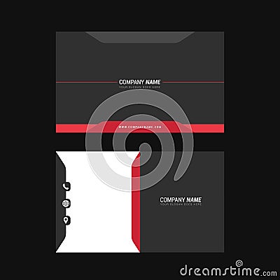 Dark visit card Vector Illustration