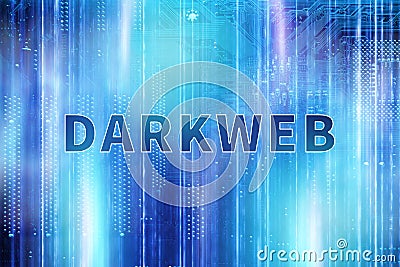Dark web, shadow crime, internet crime concept, hidden internet. Hologram of digital hacker in computer space. Hacker virus attack Cartoon Illustration