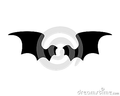 dark wing silhouette evil devil in the shadows Scary bat wings on Halloween night Vector Illustration