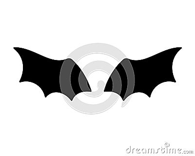 dark wing silhouette evil devil in the shadows Scary bat wings on Halloween night Vector Illustration