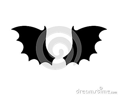 dark wing silhouette evil devil in the shadows Scary bat wings on Halloween night Vector Illustration