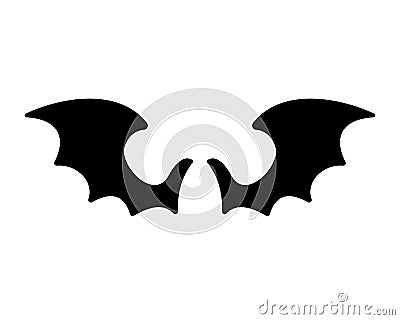 dark wing silhouette evil devil in the shadows Scary bat wings on Halloween night Vector Illustration