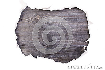 Dark wooden surface torn paper Stock Photo