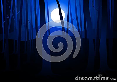 Dark Woods Vector Illustration