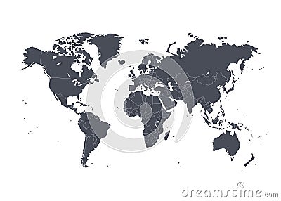 Dark world map vector illustration Vector Illustration