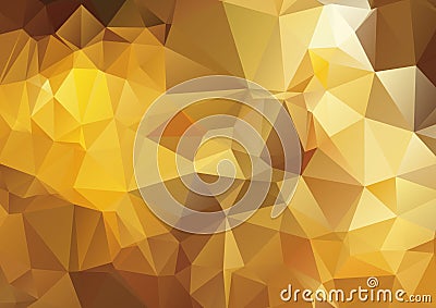 Dark yellow abstract polygonal background Stock Photo