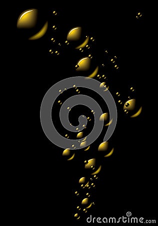 Dark yellow bubbles. Vector Illustration