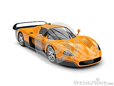 Dark yellow concept race super car with black decals Stock Photo