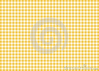 Dark Yellow Gingham Pattern Background Cartoon Illustration