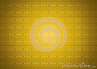 Dark Yellow Oriental Ornamental Chinese Arabic Islamic Pattern Texture Background. Imlek Ramadan Festival Wallpaper. Stock Photo