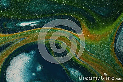 Darkest abstract acrylic painting with glitter effect for backgrounds. Stock Photo