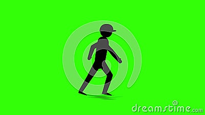 Darkness Man Walking Forward Icon on Green Screen Background. Stock Footage  - Video of graphic, citizen: 200718128