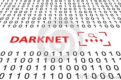 DARKNET concept binary code 3d Cartoon Illustration