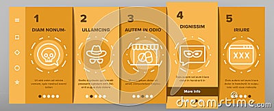 Darknet Onboarding Web Elements Icons Set Vector Vector Illustration