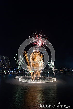 Darling Harbour 21st Birthday Fireworks Stock Photo