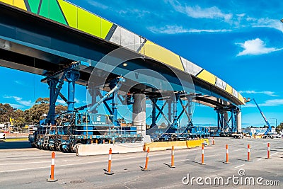 Darlington`s bridge installation on Ayliffes Road Editorial Stock Photo