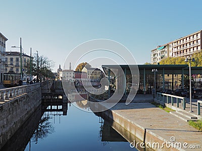 The Darsena of Milan (Italy) Editorial Stock Photo