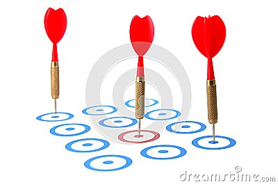 Dart arrow hit the target Stock Photo