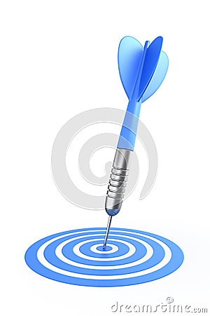 Dart arrow hitting target Stock Photo