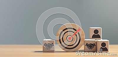 Dart board and arrows for setting business objectives and targets Stock Photo