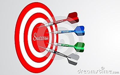 Dart board business solutions concept. Vector Illustration