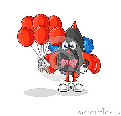 Dart clown with balloons vector. cartoon character Vector Illustration