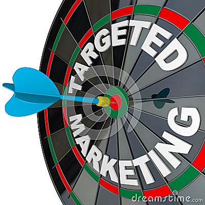 Dart and Dartboard Targeted Marketing Stock Photo