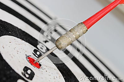 Dart hit the target Stock Photo