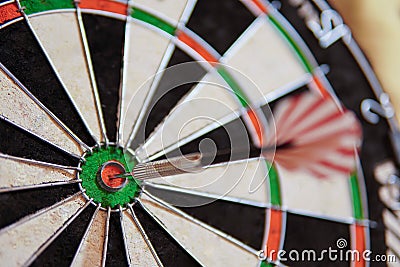 Dart hits the target. close-up. Business concept Stock Photo