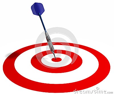 Dart on target Stock Photo