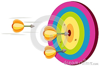 Dart on target Vector Illustration