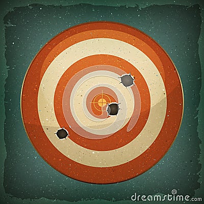 Dart Target With Bullets Shot Vector Illustration