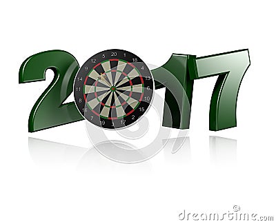 Dart Target 2017 with a white Background Stock Photo