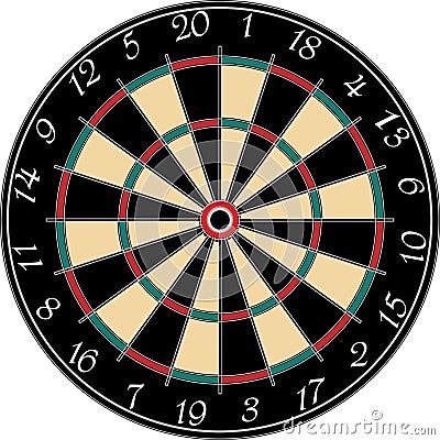 Dartboard on white background Vector Illustration