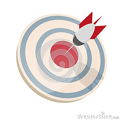 Dartboard with dart in bullseye Vector Illustration