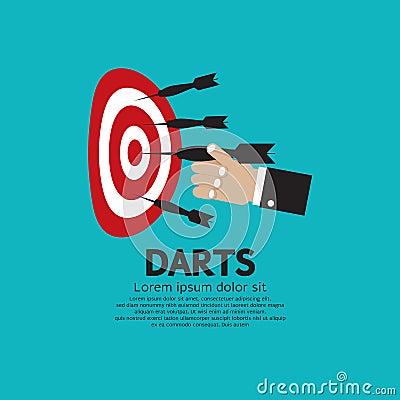 Dartboard with Darts. Vector Illustration