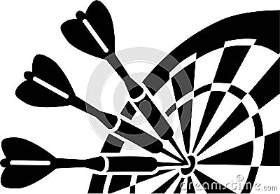 Dartboard with Darts Vector Illustration