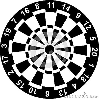 Dartboard with Numbers Vector Illustration