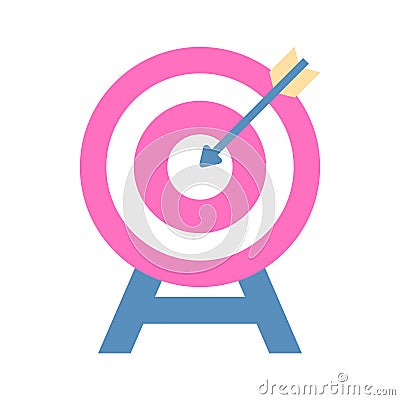 Dartboard, target, aim, objective flat style vector, editable icon Vector Illustration