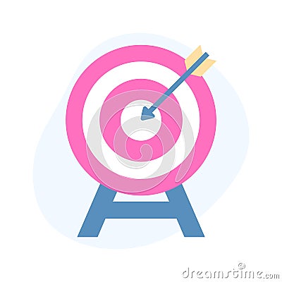 Dartboard, target, aim, objective flat style vector, editable icon Vector Illustration