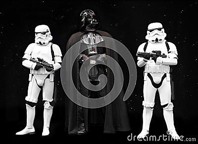 Darth Vader and Stormtroopers Star Wars Editorial Stock Photo