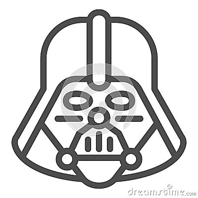 Darth Vader line icon. Star Wars vector illustration isolated on white. Space character outline style design, designed Vector Illustration