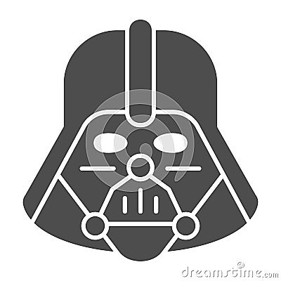 Darth Vader solid icon. Star Wars vector illustration isolated on white. Space character glyph style design, designed Vector Illustration