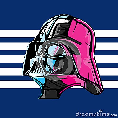 Darth vader vector illustration with multiple solid color mask Vector Illustration