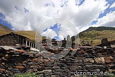 Dartlo village in Tusheti region, Georgia Stock Photo