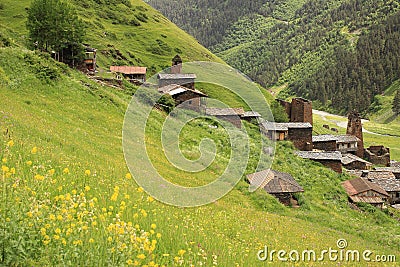 Dartlo village. Tusheti region (Georgia) Stock Photo